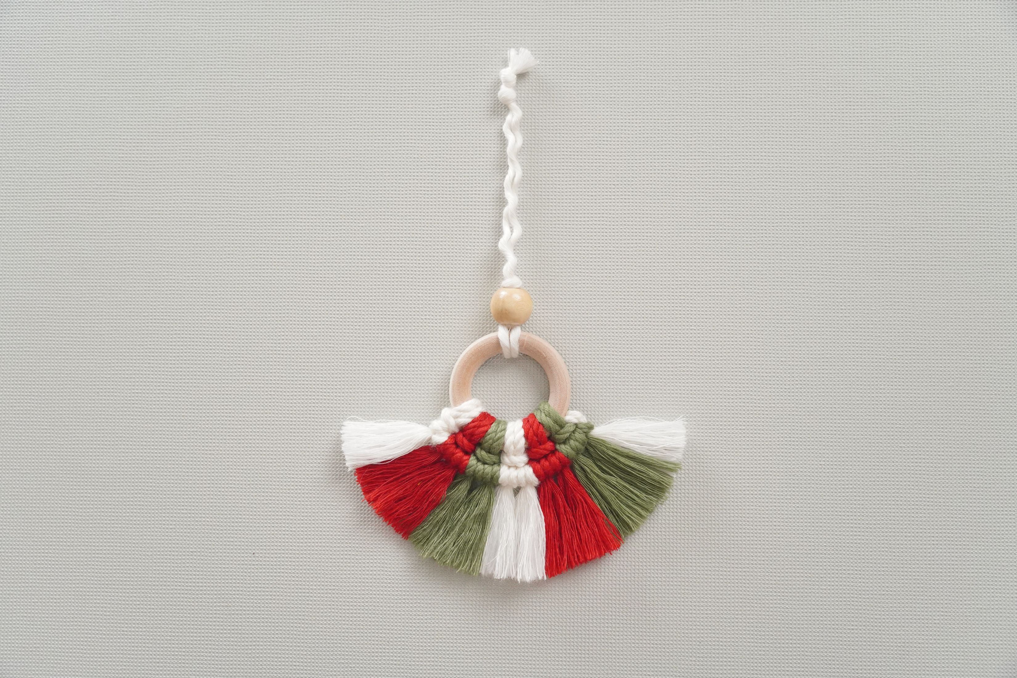 Kit de adornos navideños de macramé para hacer tú mismo para una decoración de pared estilo bohemio 