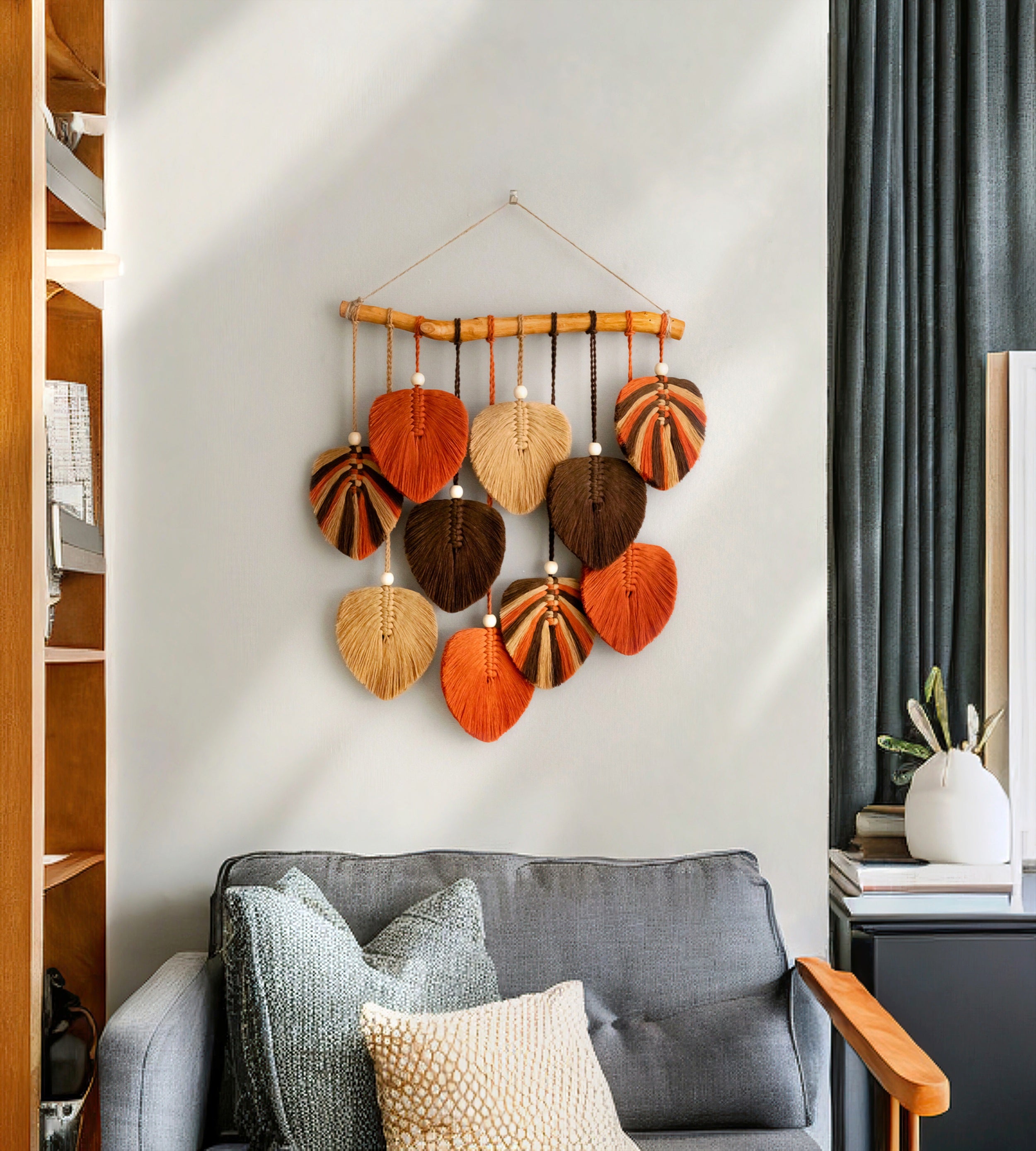 Blätter-Wandbehang für modernes Boho-Dekor 