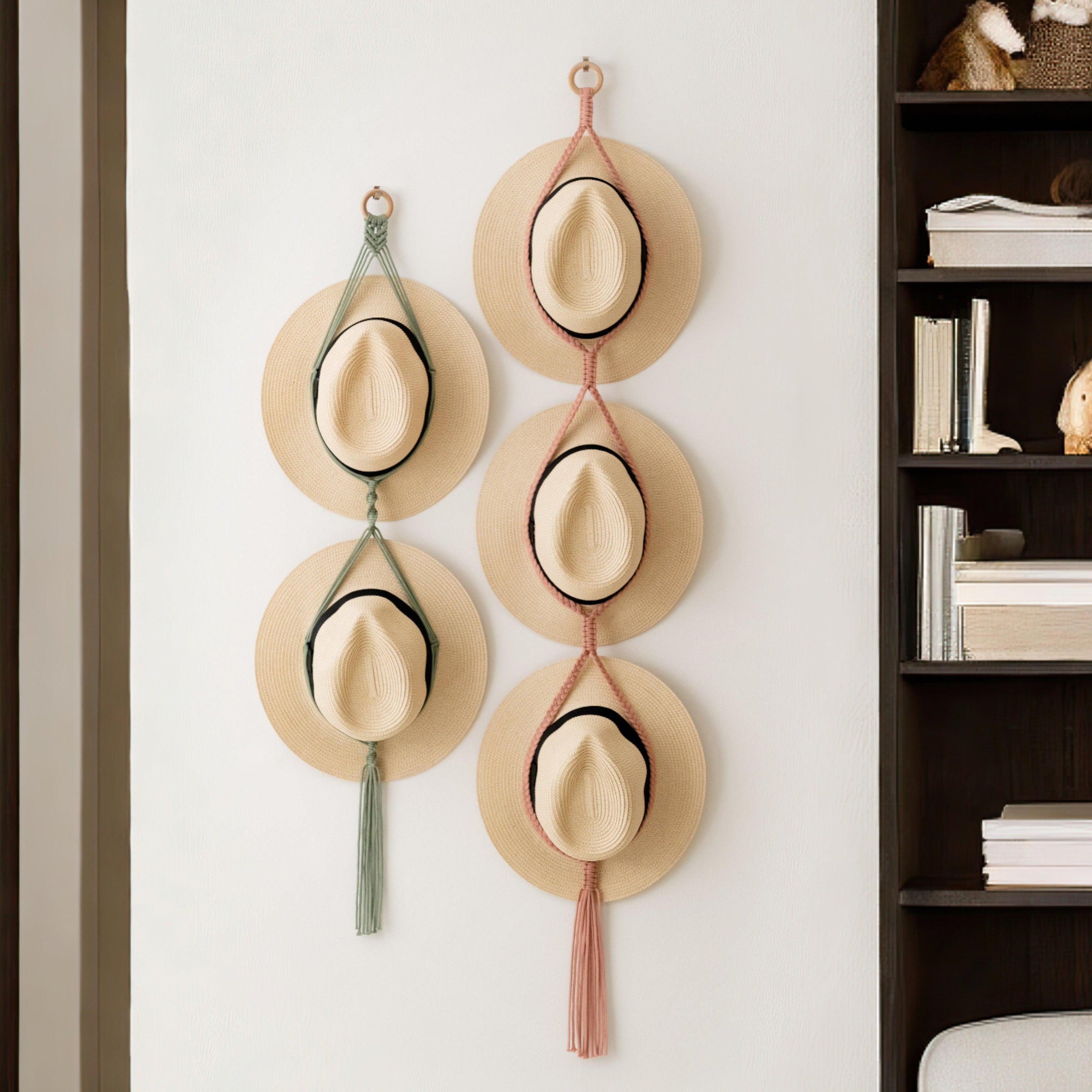 Handcrafted Macrame Hat Hangers for Boho-Chic Room Organization