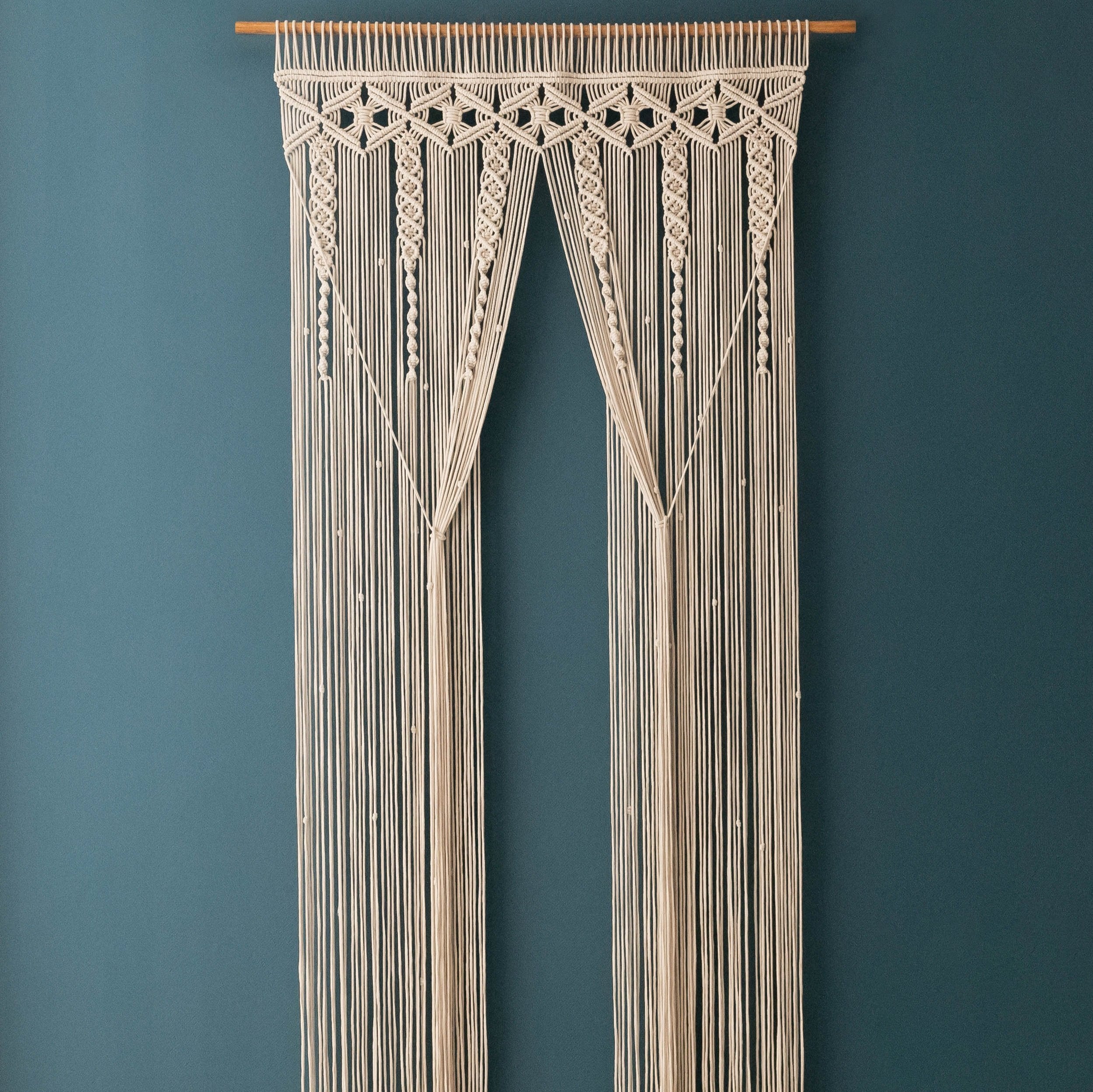 Macrame Curtain for Boho Rustic Home Decoration