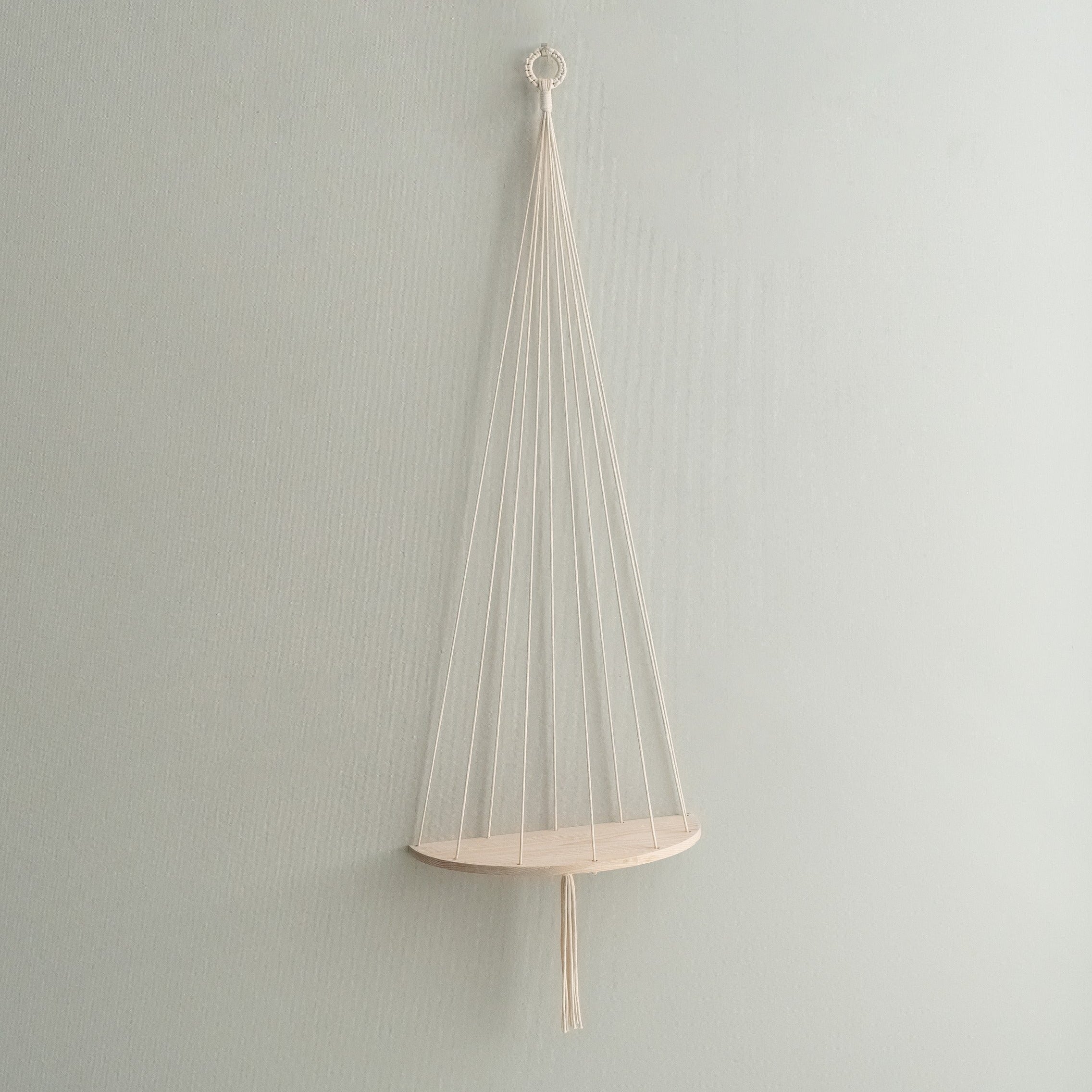 Macrame Toy Hammock with Wood Shelf for Stuffed Animal Storage I94