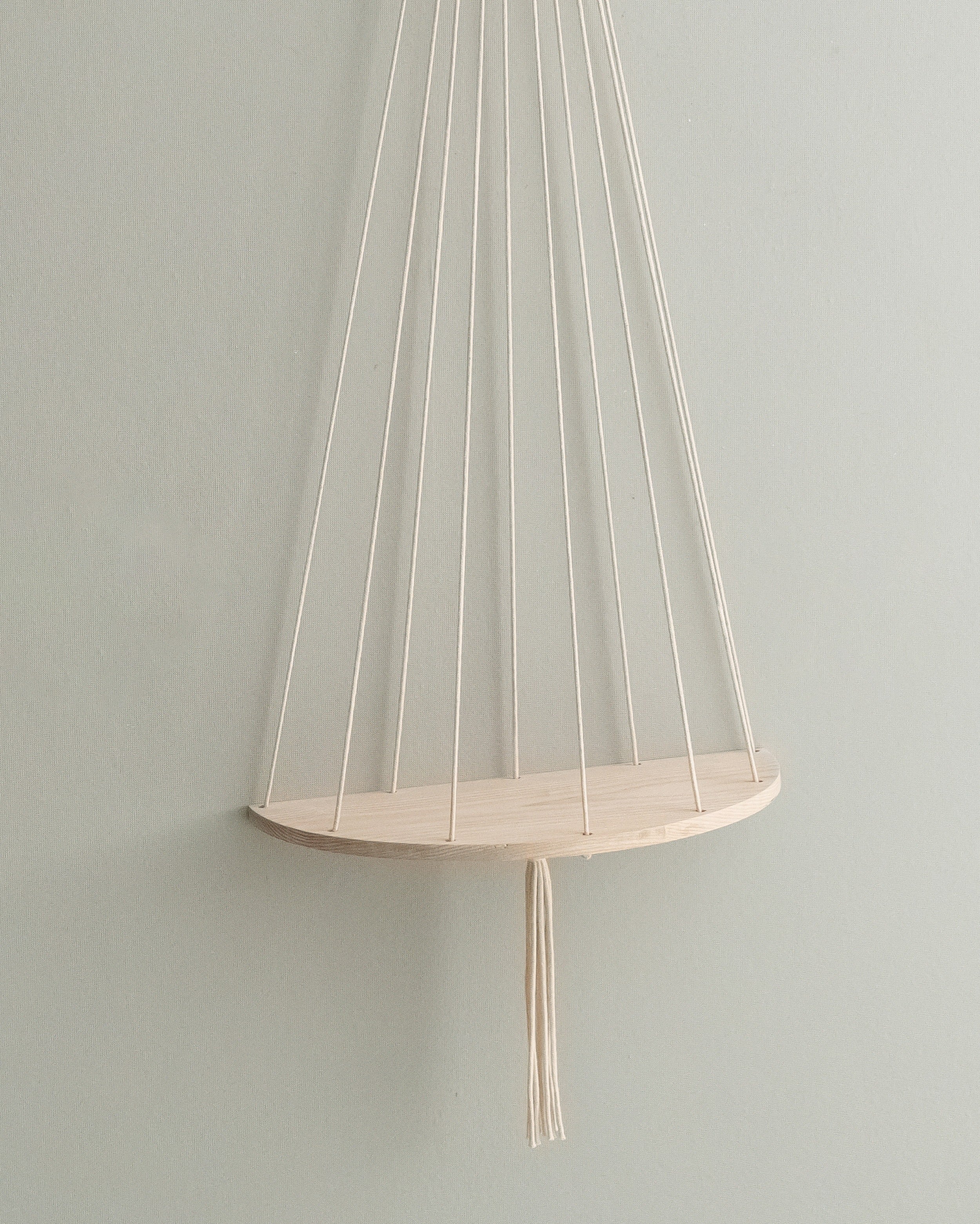 Macrame Toy Hammock with Wood Shelf for Stuffed Animal Storage I94