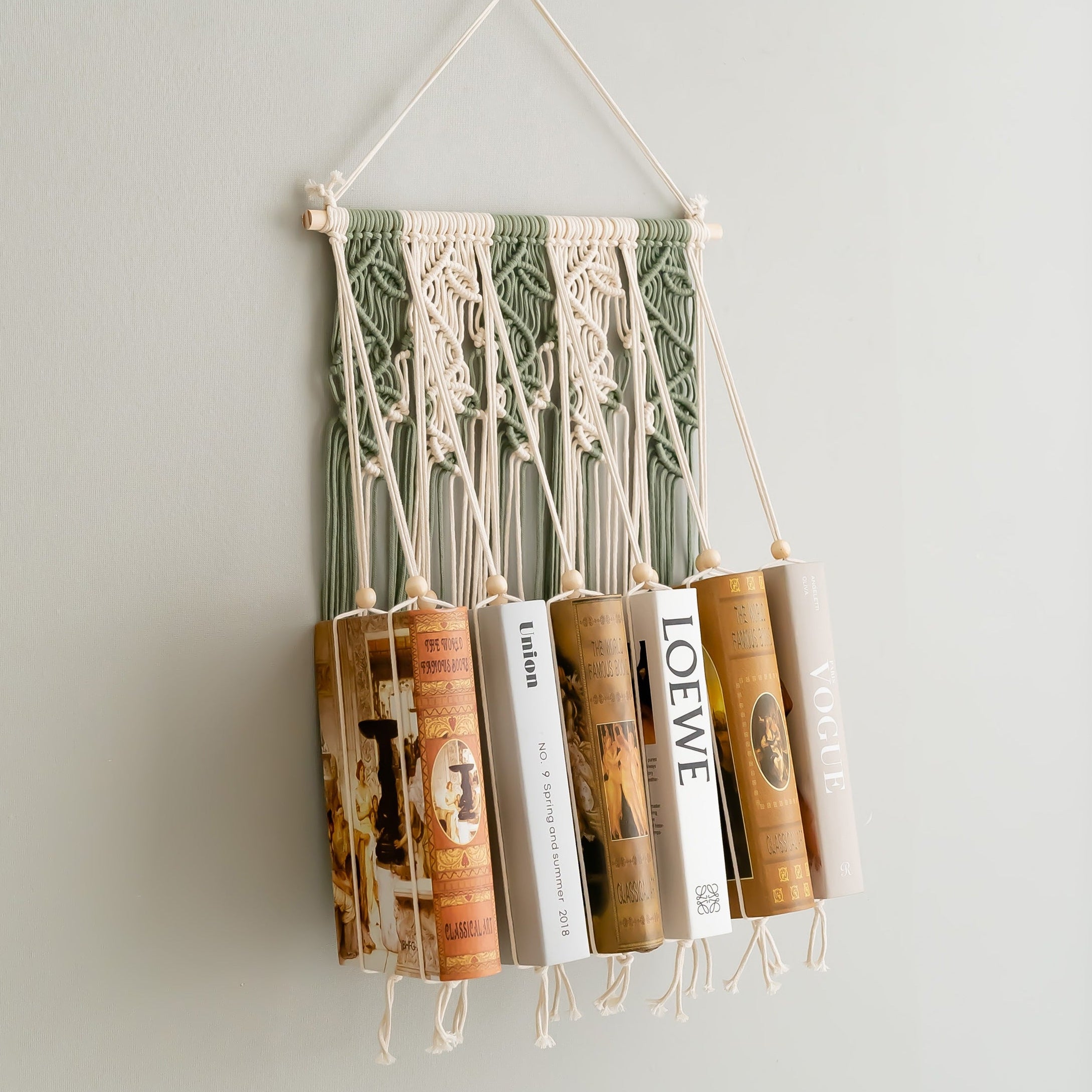 Macrame Book Holder for Wall Book Holder and Boho Decor I34