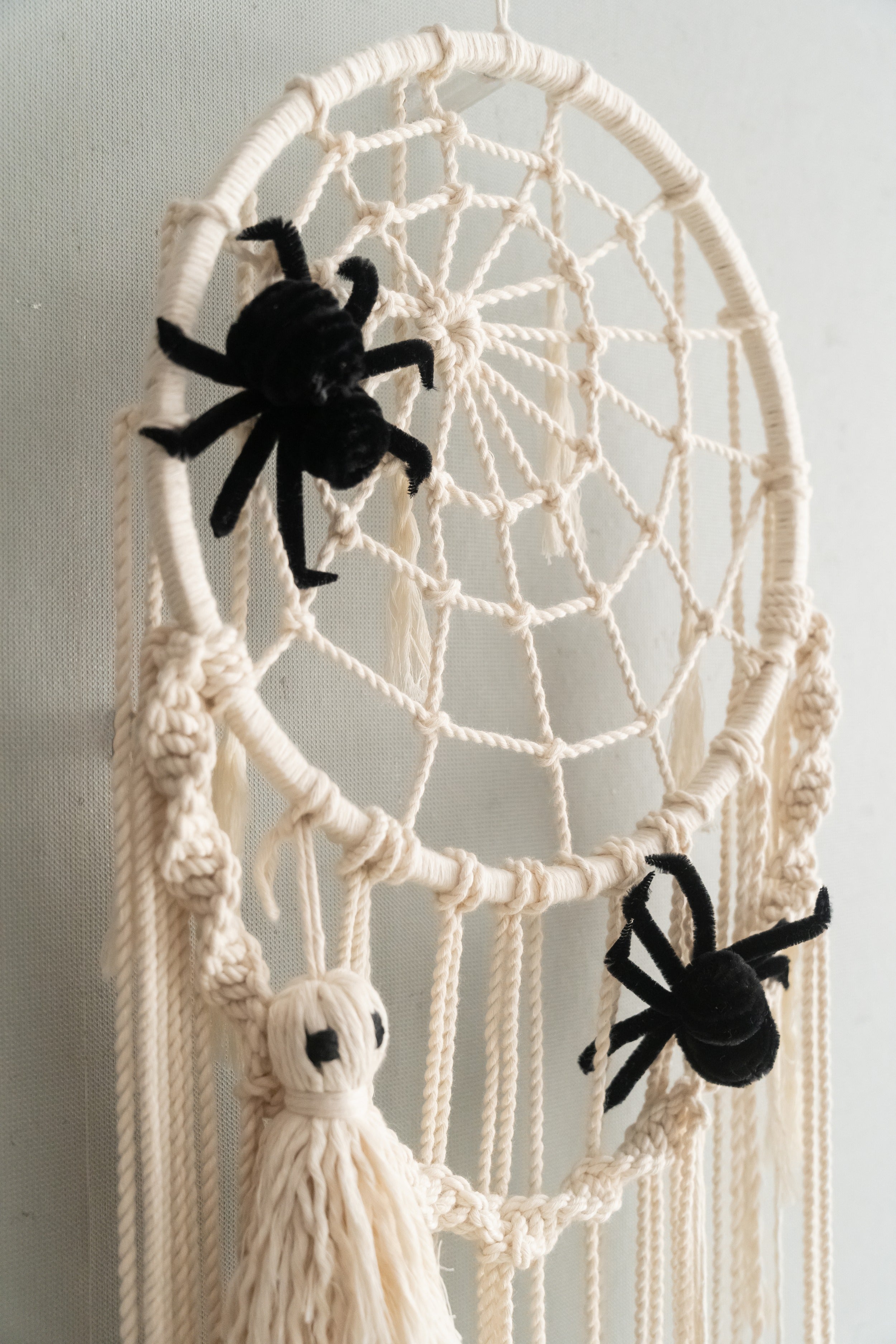 Ghost Spider Macrame Wall Hanging Spooky Wall Decor for Halloween U12