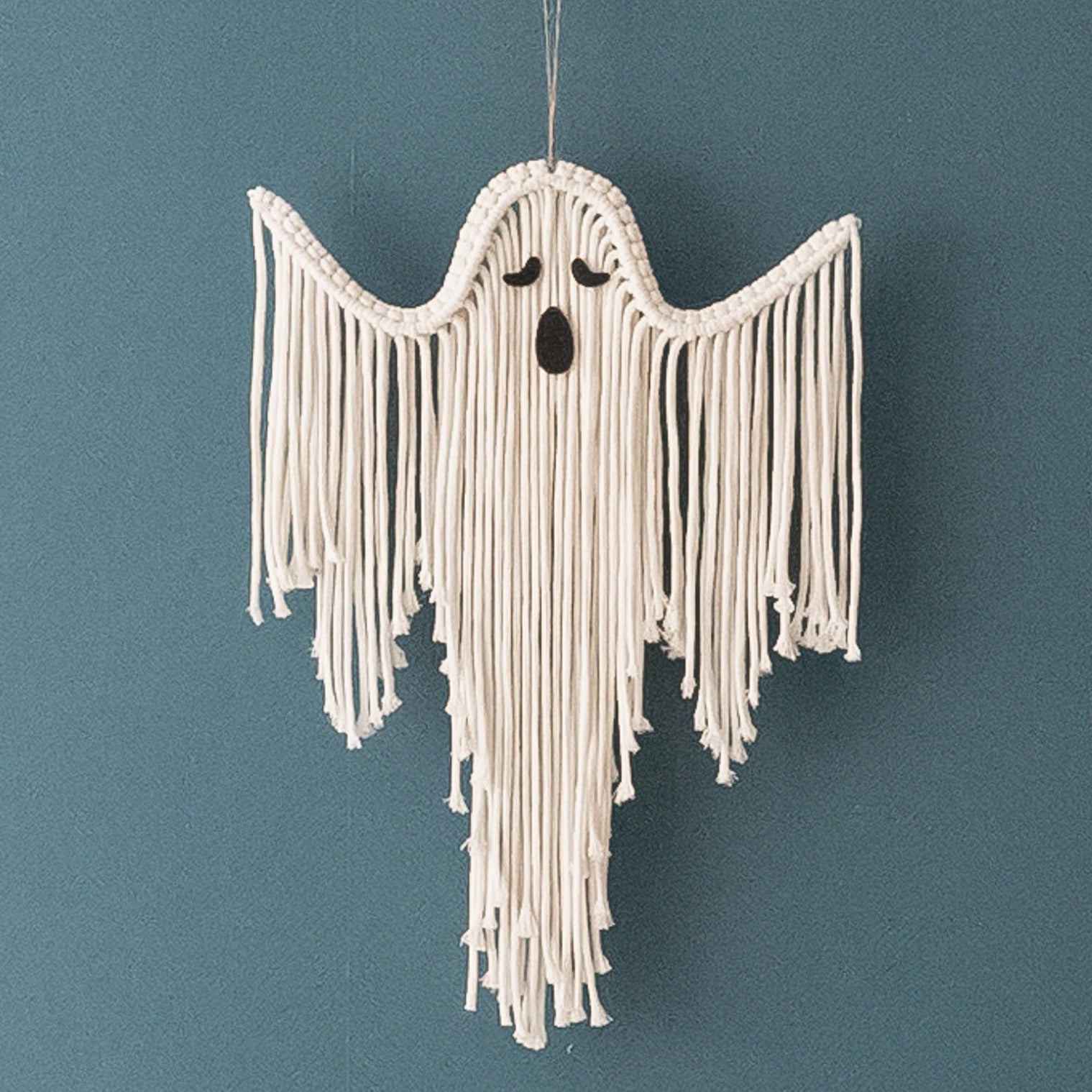 Macrame Ghost Halloween Decor macrame cord for Halloween wall decor V73