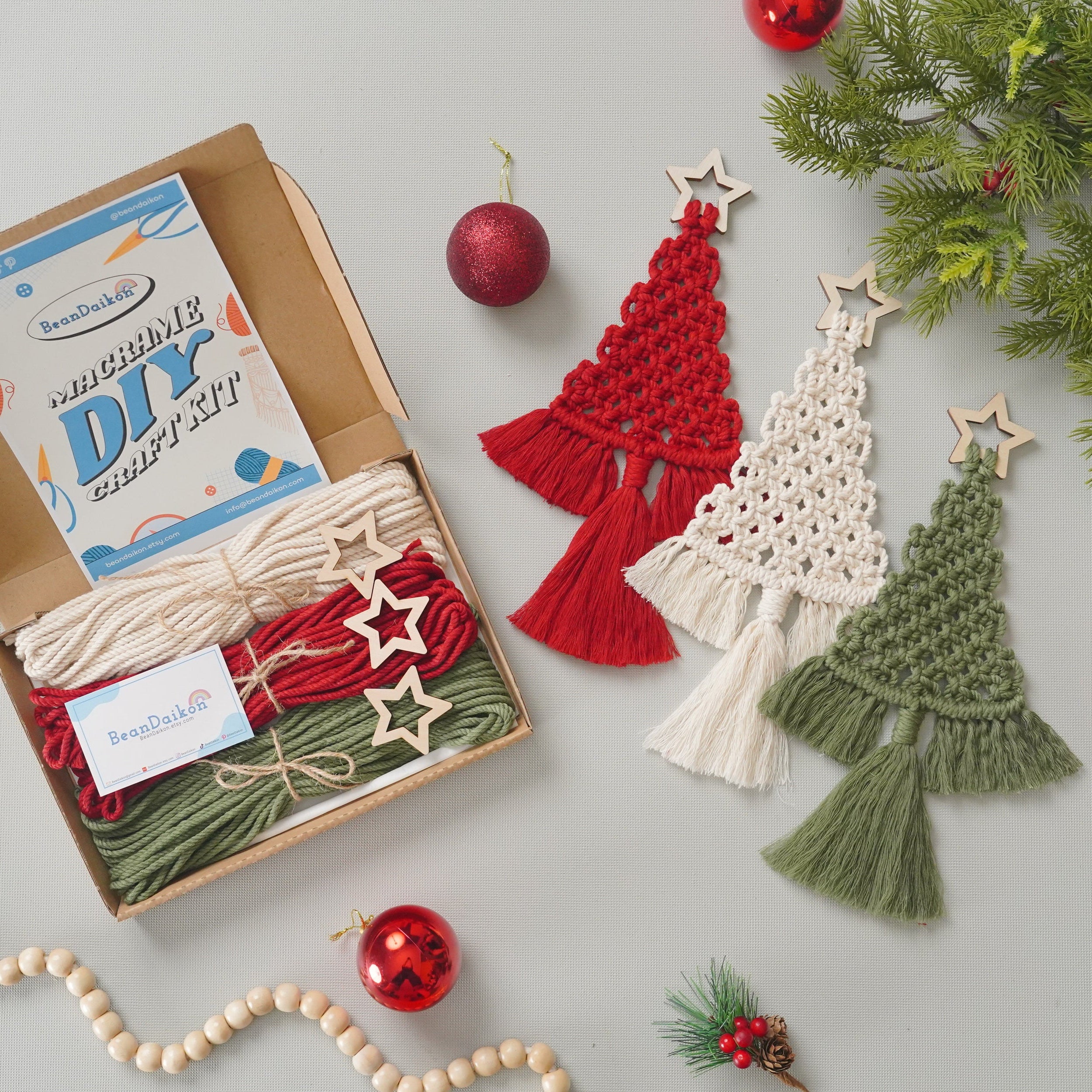 Macrame Christmas Tree macrame cord for Christmas DIY decor K19