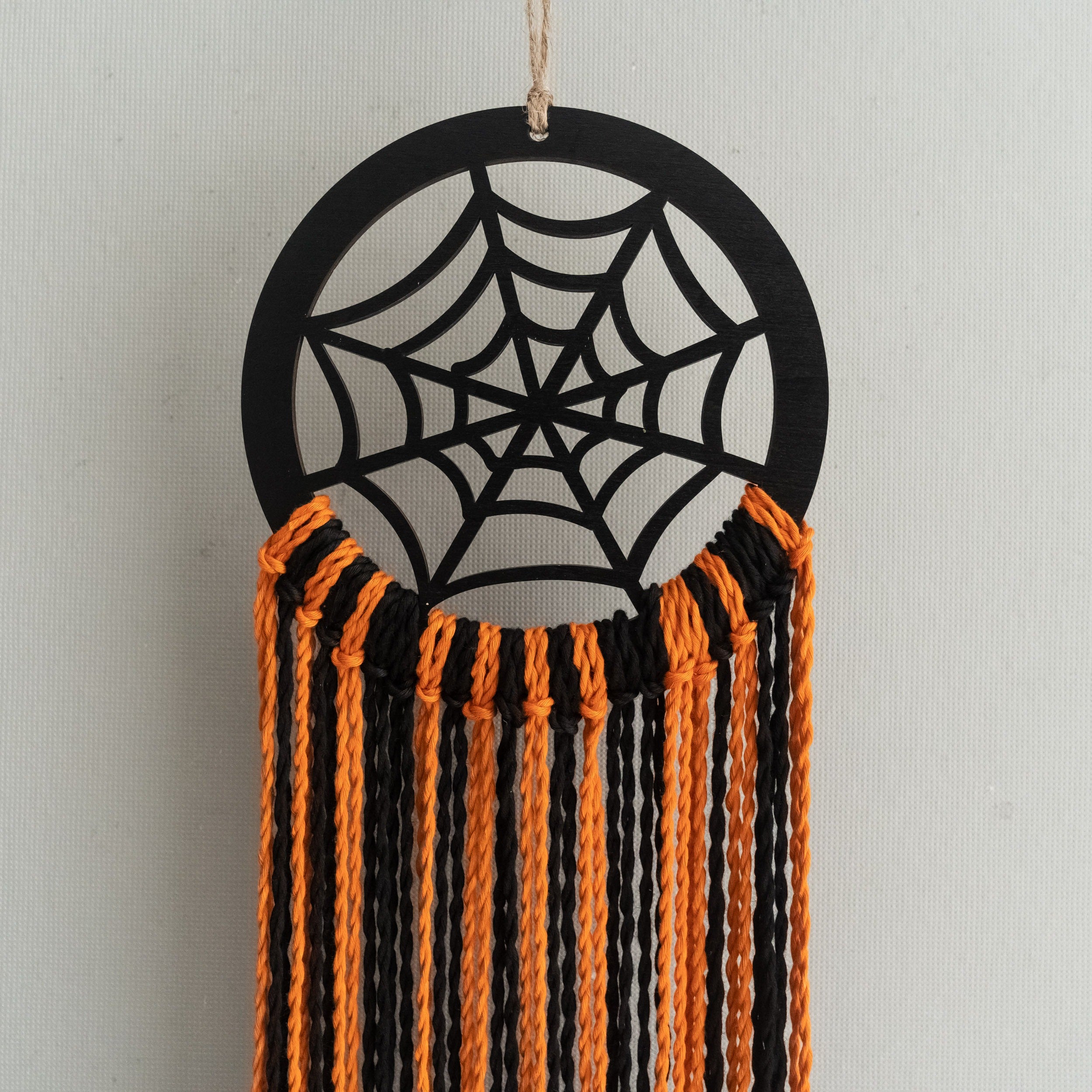 Halloween Macrame Spiderweb Wall Hanging for Spooky Wall Decor U15