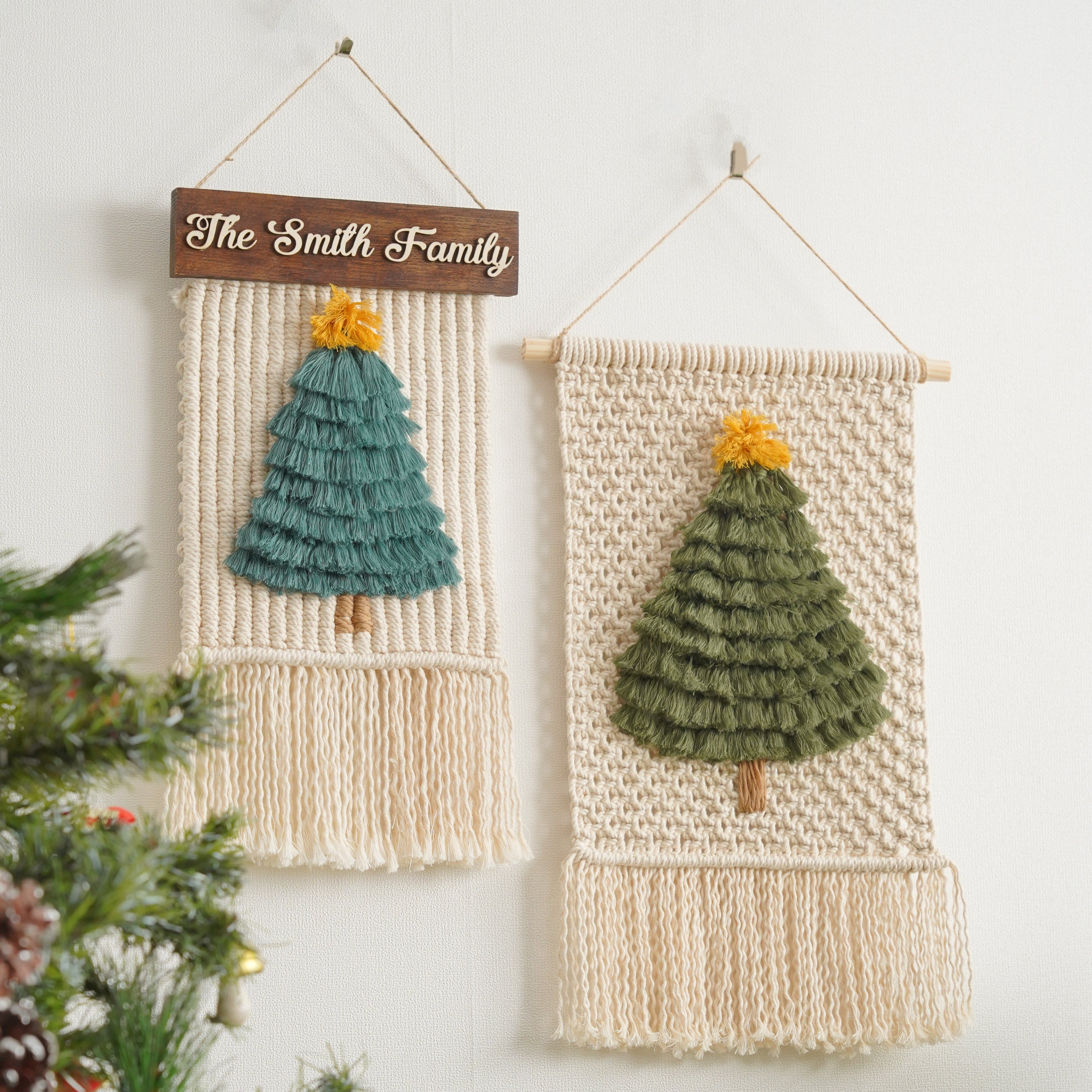 Macrame Christmas Tree Wall Hanging for Boho Christmas Decoration X07