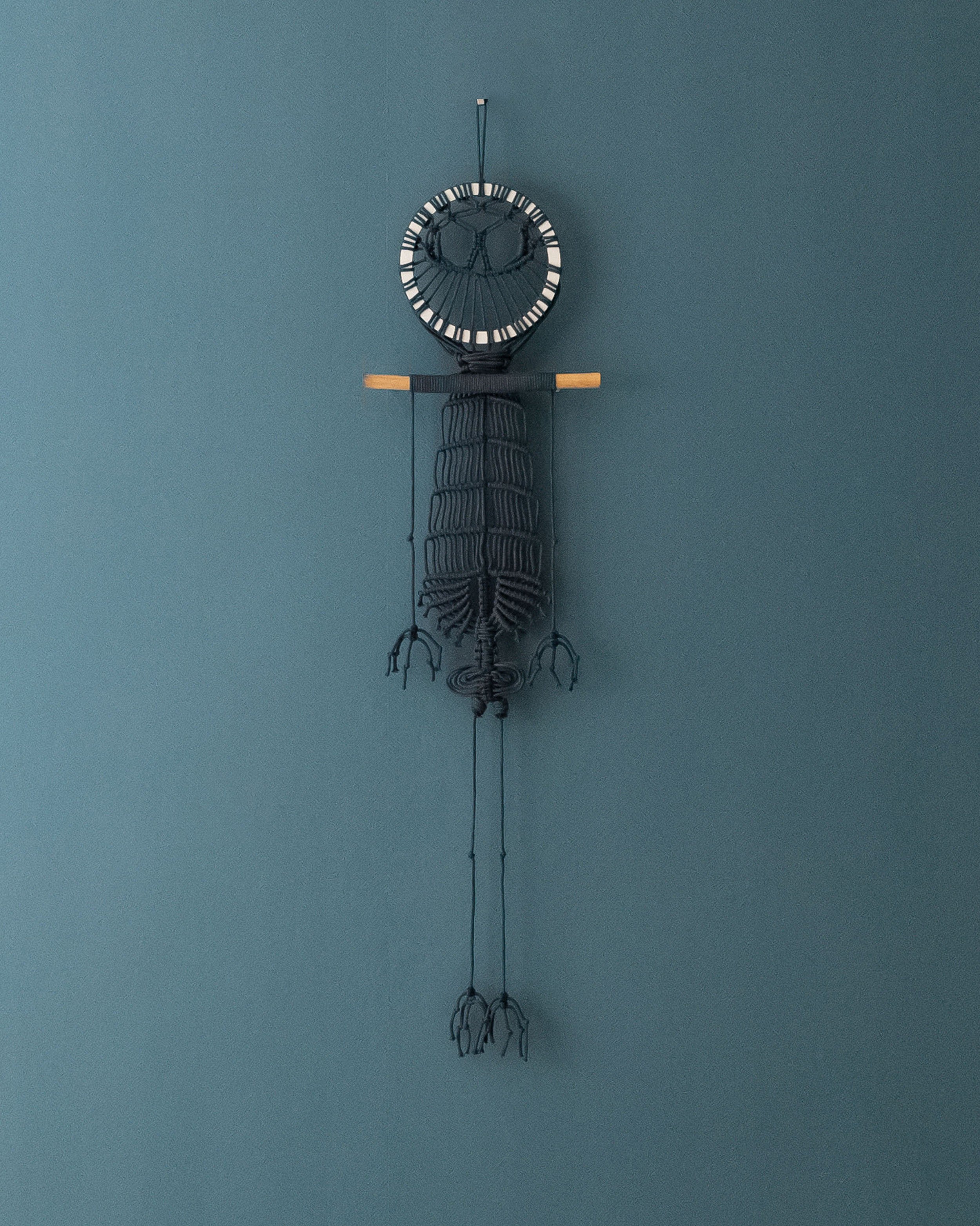 Skeleton Macrame Wall Hanging for Boho Halloween Decor