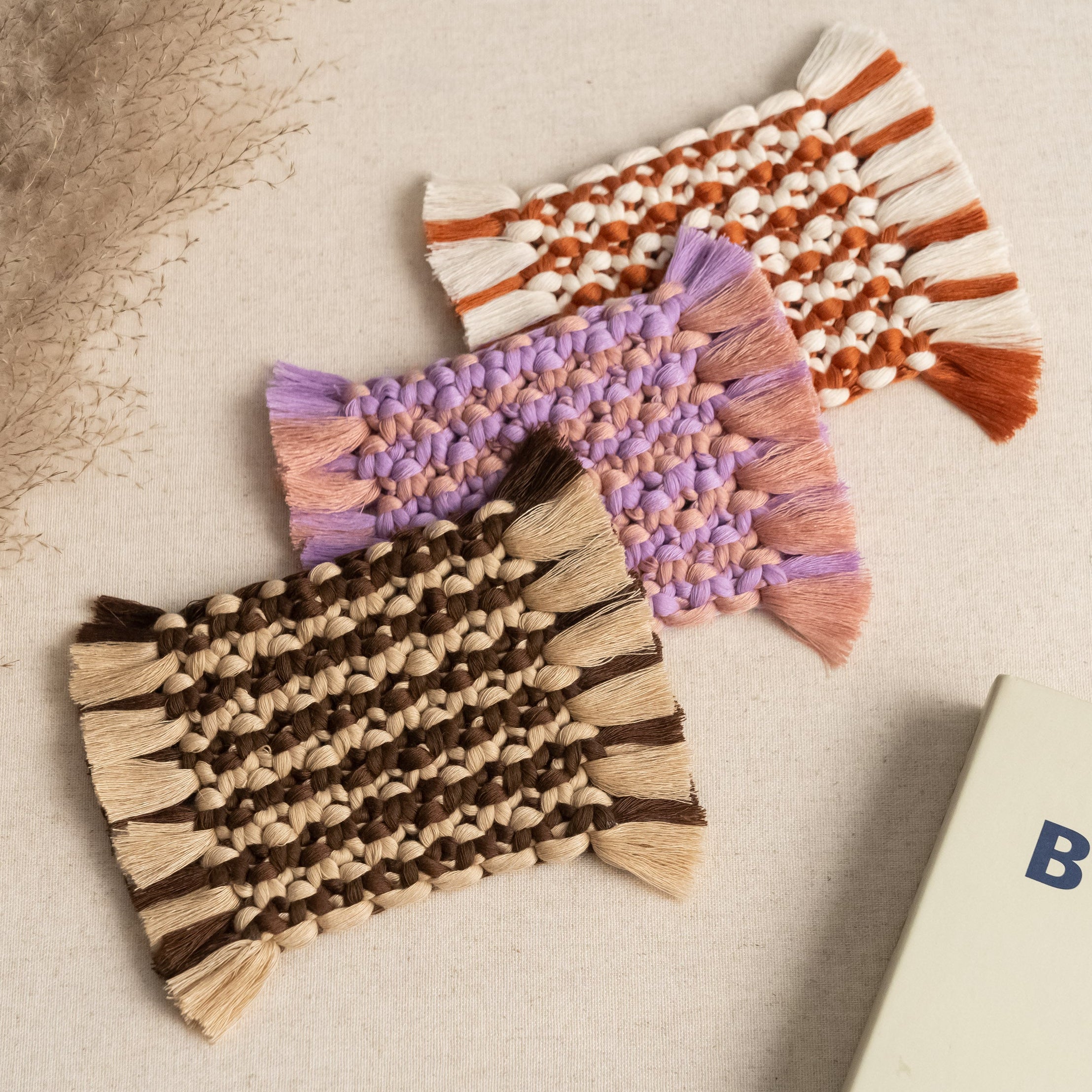 Handwoven Macrame Coaster – Boho Cup Mat for Home & Gifts A34