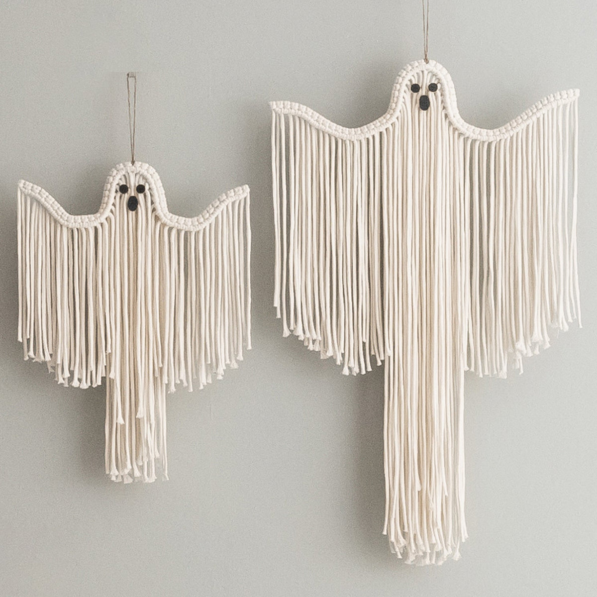Macrame Ghost Halloween Decor macrame cord for Halloween Wall Decor an