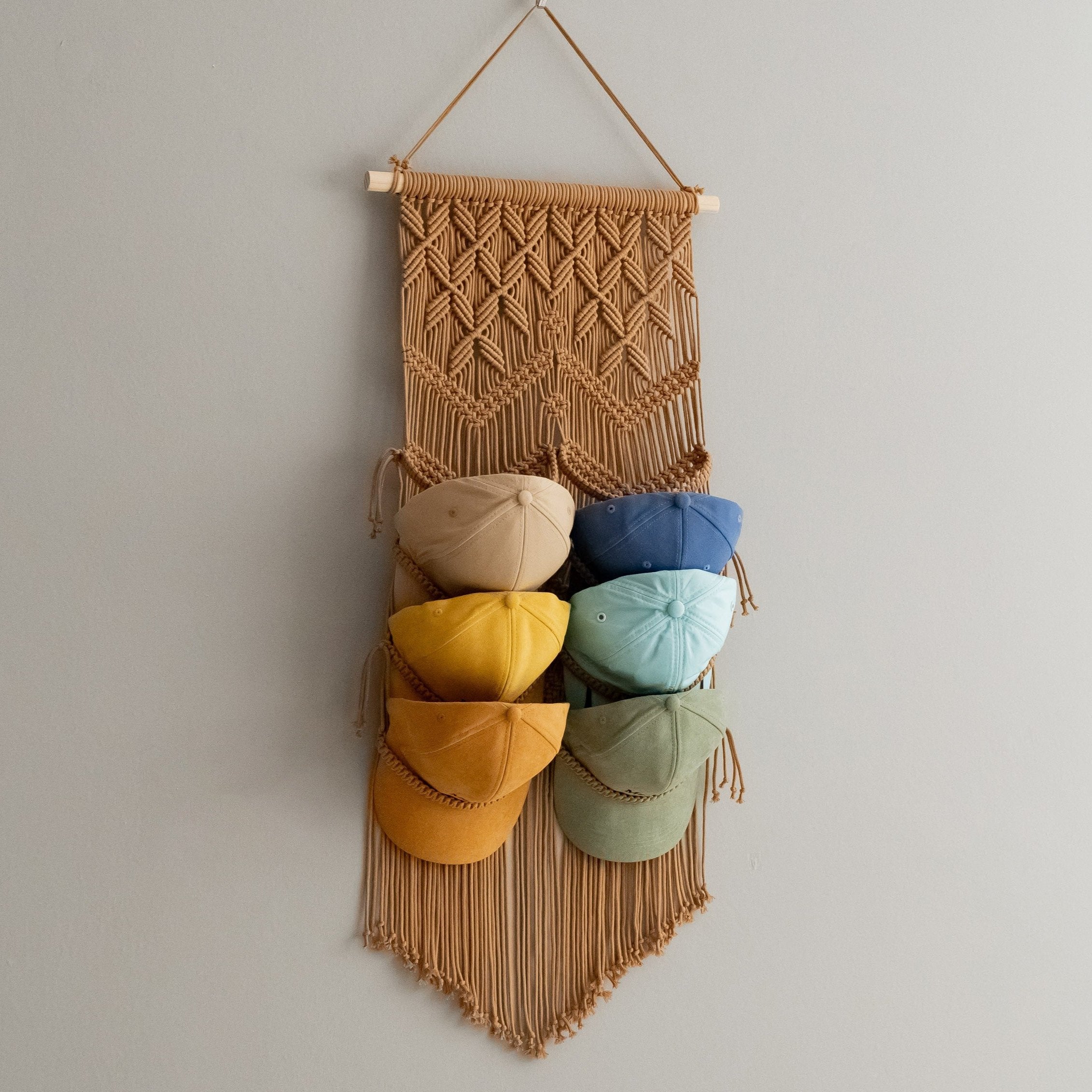 Macrame Cap Hanger For Stylish Hat Organization