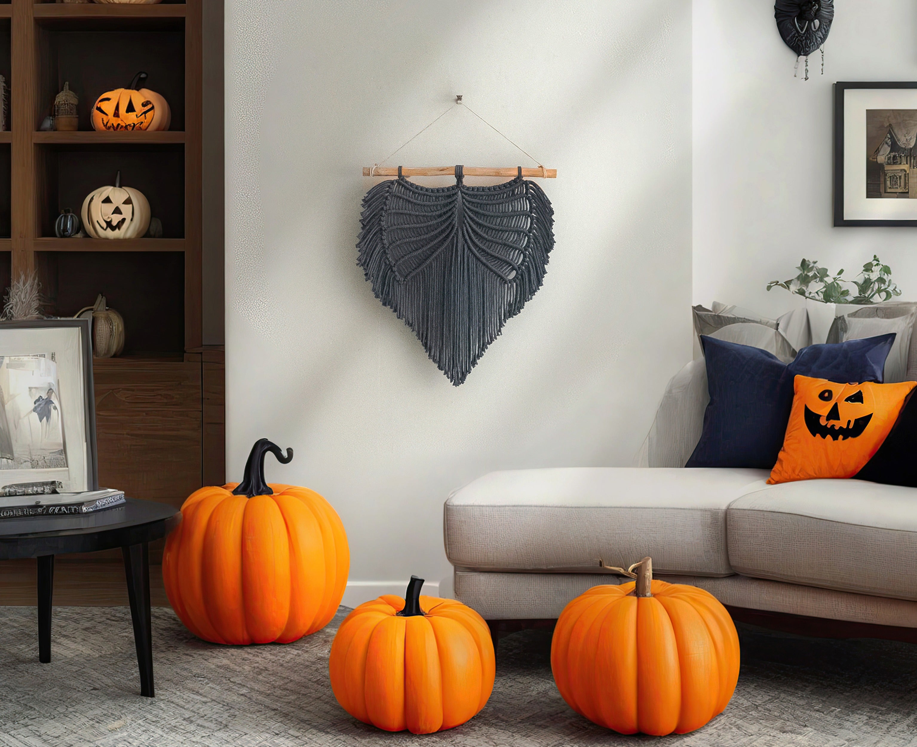 Macrame Wings Wall Hanging Macrame Cord for Halloween Decor U11