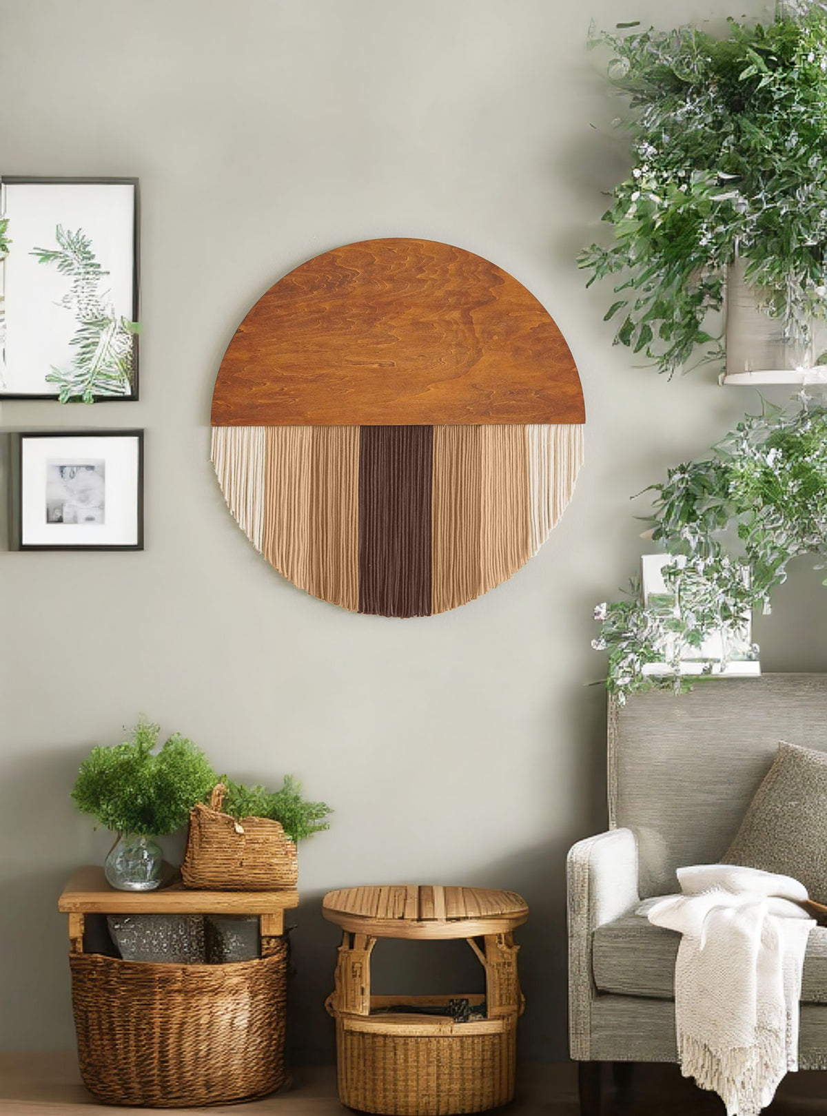 Lunar Memory Wall Hanging round wall decor for handmade macrame art V07