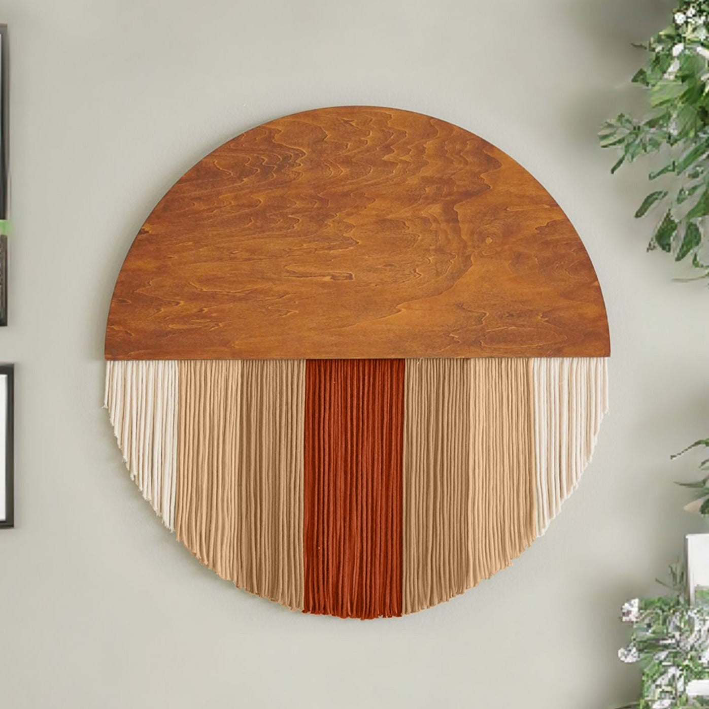 Macrame Round Fiber Wall Art for Unique Home Decor