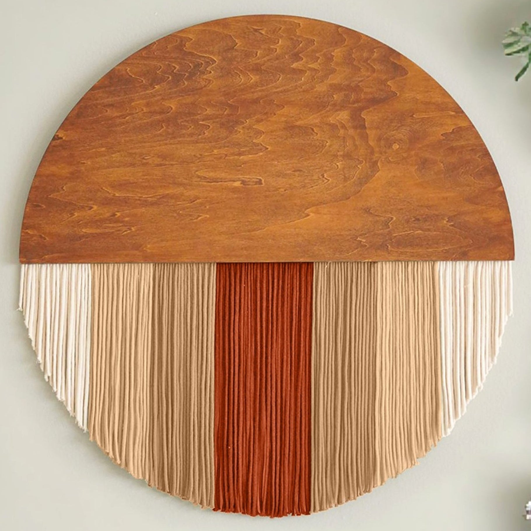 Lunar Memory Wall Hanging – Boho Green Cotton Wall Art V07