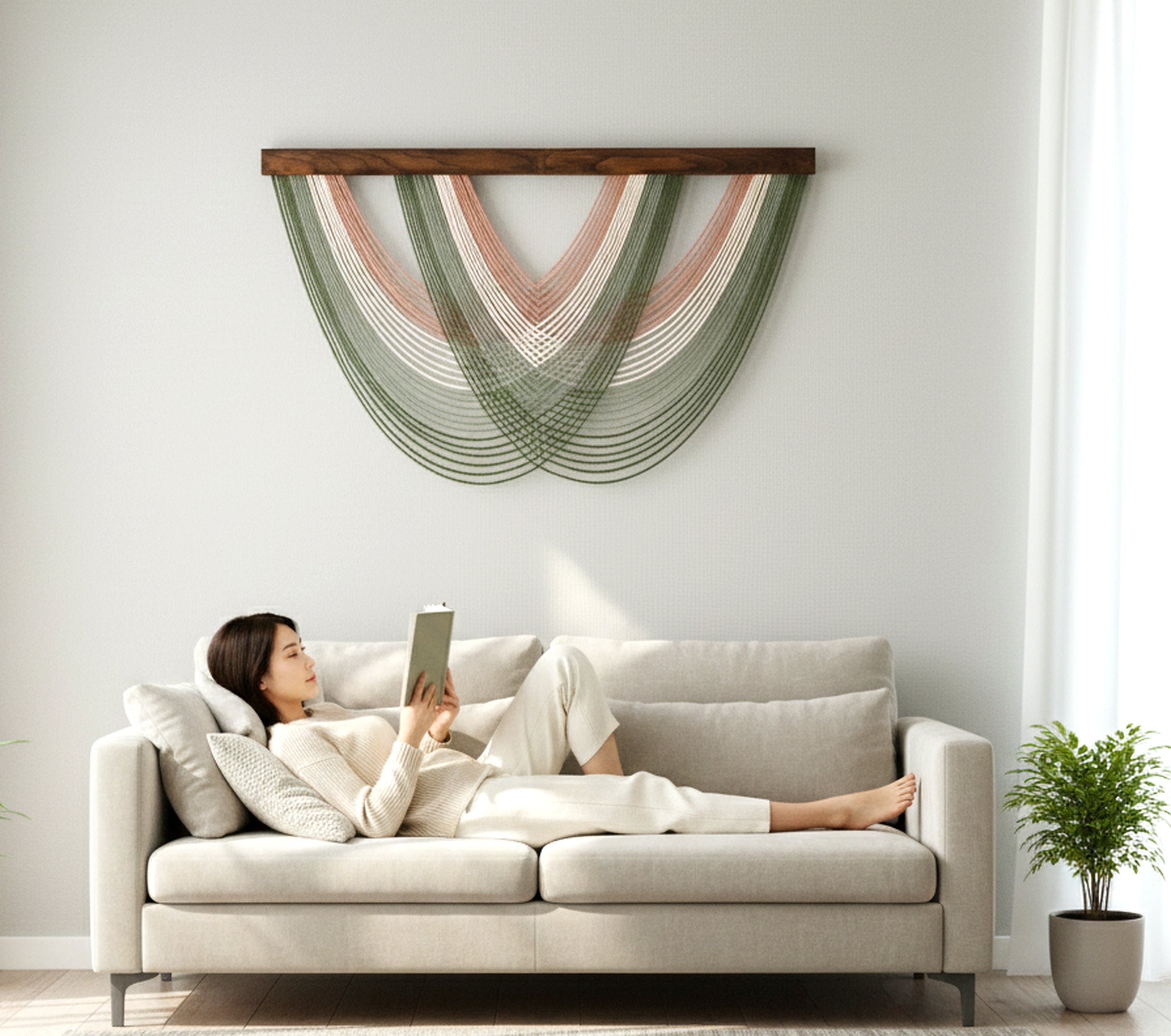 Large Modern Macrame Wall Art - The Matrix  V16