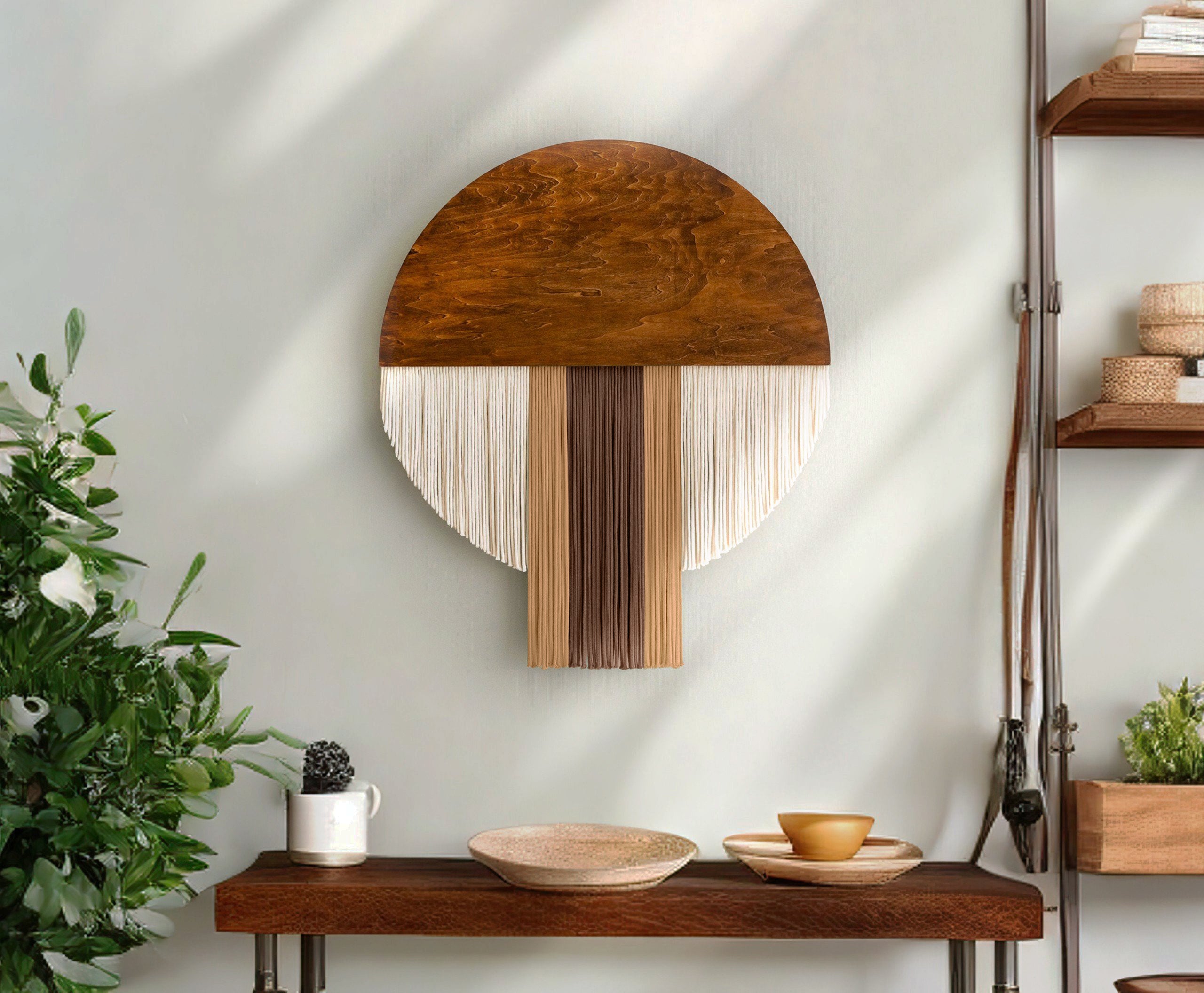 The Bloom macrame wall hanging for round boho wall art V60