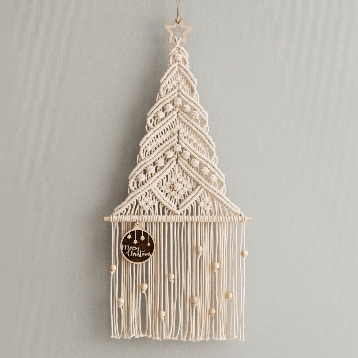 Macrame Christmas Tree – Rustic Boho Wall Hanging Holiday Decor X47
