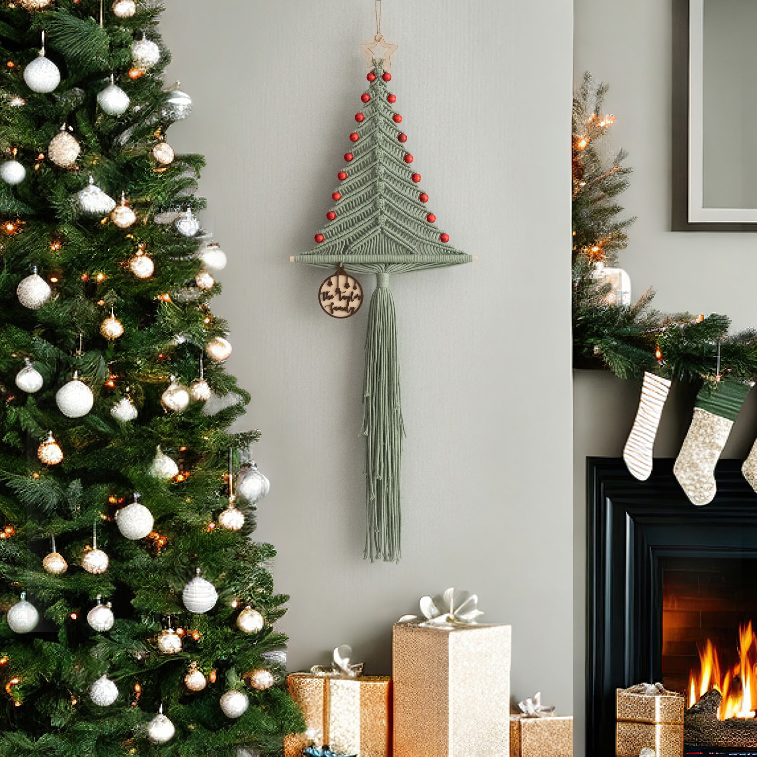Macrame Christmas Tree macrame wall hanging and boho Christmas decor X62