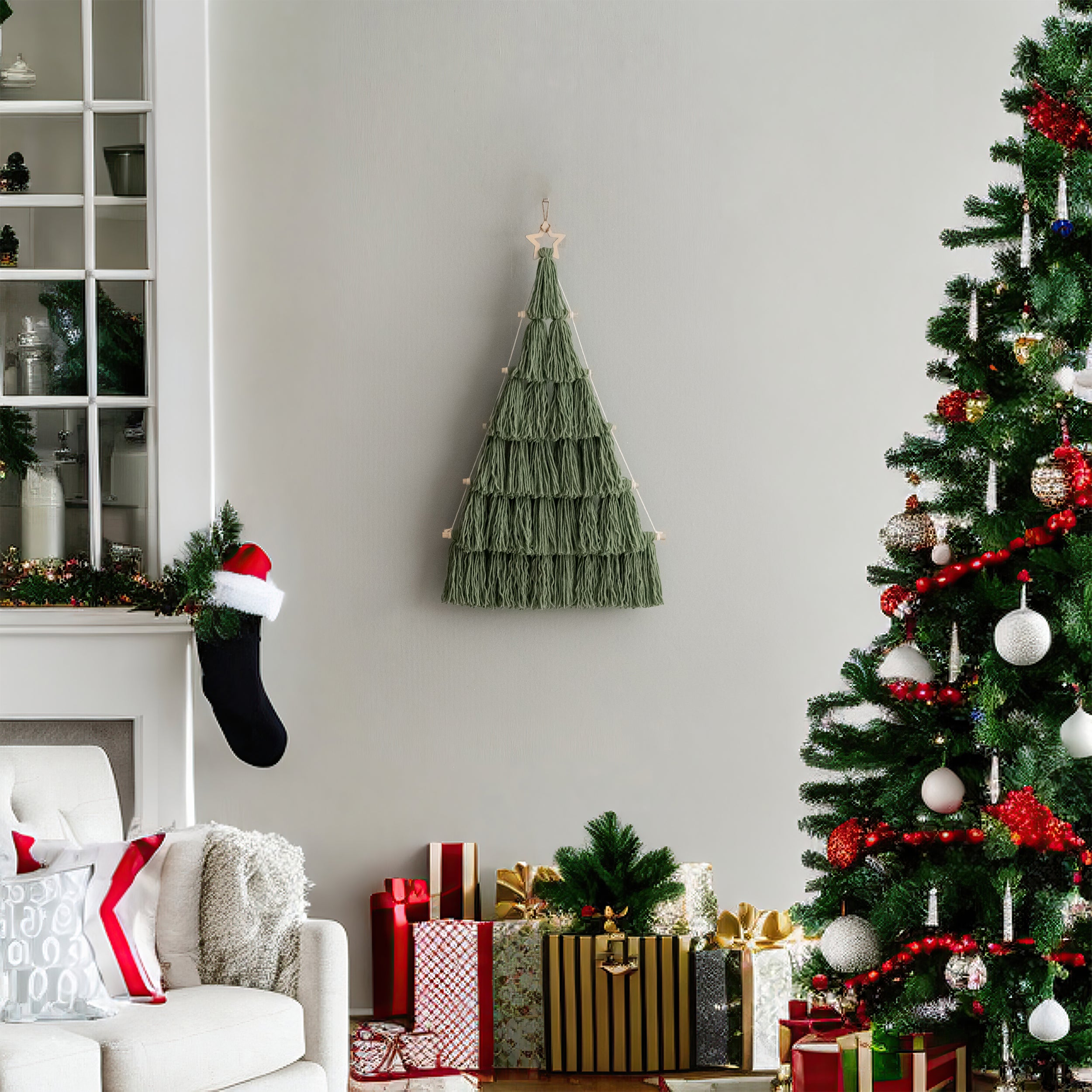 Christmas Tree Wall Hanging For Boho Holiday Decor