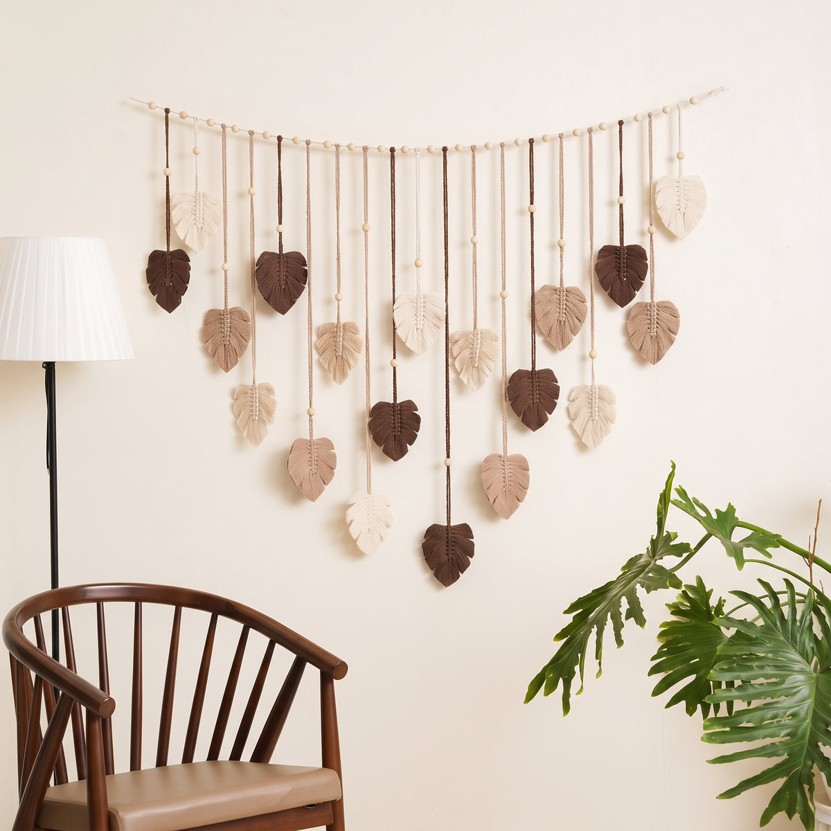 Macrame Leaves Garland macrame cord and Boho Home Decor L09