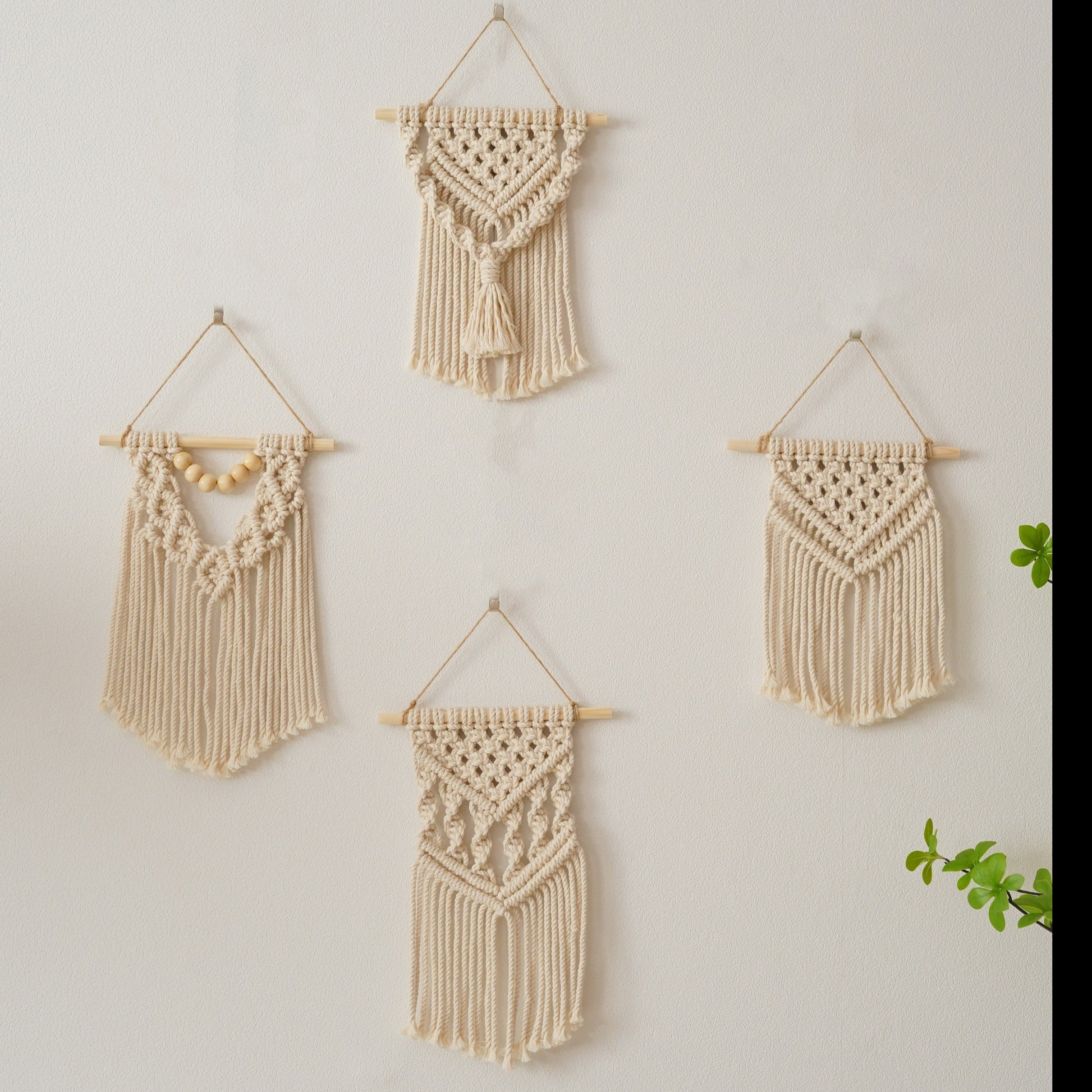 Set Of 8 Macrame Mini Wall Hanging Pattern for Boho Home Decor
